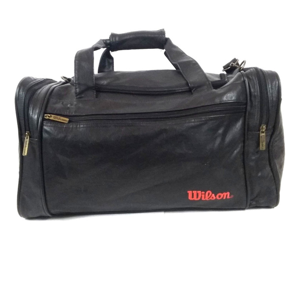 Wilsons Leather Other - Vintage Wilson Black Leather Duffel Gym Bag